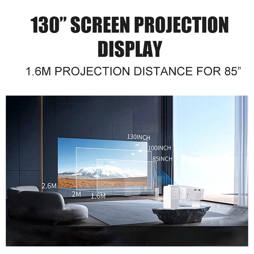 DAMI3C HT30 Portable Singing Projector | Mini Android Projector with Dual Microphones | 4K Support, WiFi, Bluetooth | Home & Outdoor Theater + Family KTV