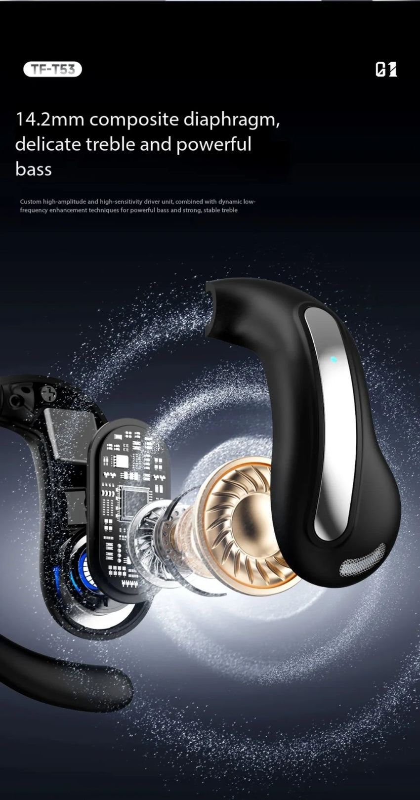 AI Translation Intelligent Open Earphone OWS Bluetooth 6.0 Ultra Long Battery Life ENC Noise Cancelling Sports Office Earphones