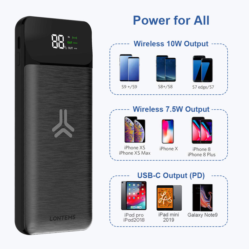 10000mAh PD wireless power bank